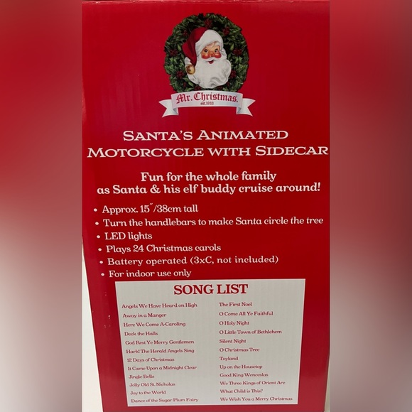 ❤️NEW Mr. Christmas Motorcycling Santa with Sidecar (15”) - Picture 7 of 10